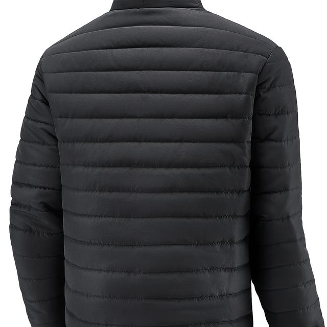 TEMU Men's Slim Fit Winter Lightweight Stylish Coat-slim Fit Collar Warm Jacket With Men's Large Size