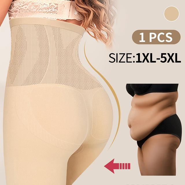TEMU 1pc Plus Size Panties Large Size High Waist Tummy Control Body Shaping Hip Lifting Seamless Panties Women's Underwear Four-corner Panties Flat Angle Panties