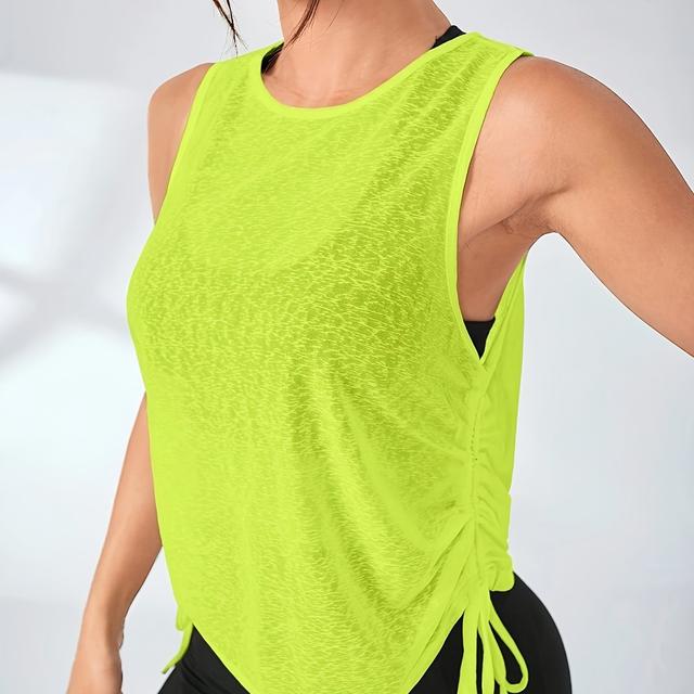 TEMU 1pc Sleeveless Yoga Top, Breathable Quick- Fitness Sports Casual Tank Top