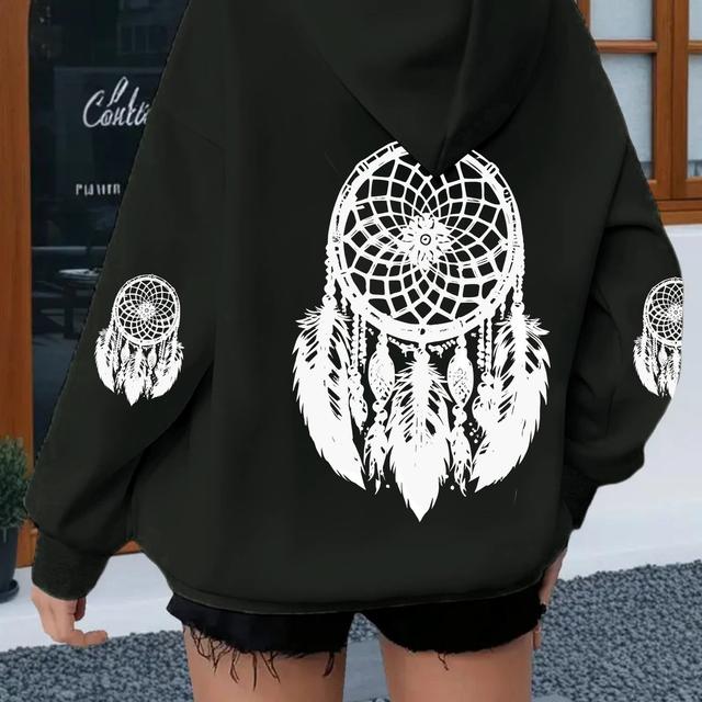 TEMU New 2026 Autumn/winter Hooded Sweatshirt For Women, Featuring Animal, Floral, And Letter Prints. This Trendy New Hooded Sweatshirt Is Versatile,, And Suitable For Casual Or Y Long-sleeve Wear