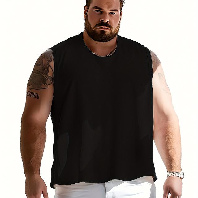 TEMU Débardeur de Sport en Coton pour Hommes Grande Taille, Manches d'Été