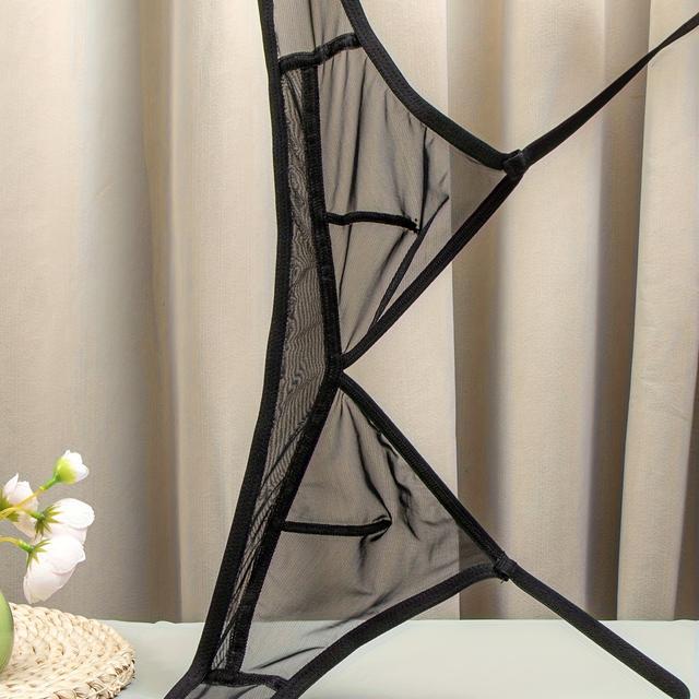 TEMU Černá perspektivní podprsenka | Tenké prodyšné spodní prádlo, pohodlná měkká síťovina, bezdrátová, jednobarevná s kontrastními síťovanými detaily