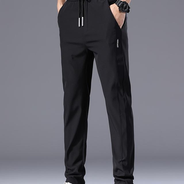 TEMU Lässige Herrenhose für den Sommer, mit dehnbarem und atmungsaktivem Stoff, schneiderischer gerader Schnitt, trendig und vielseitig für Jugendliche