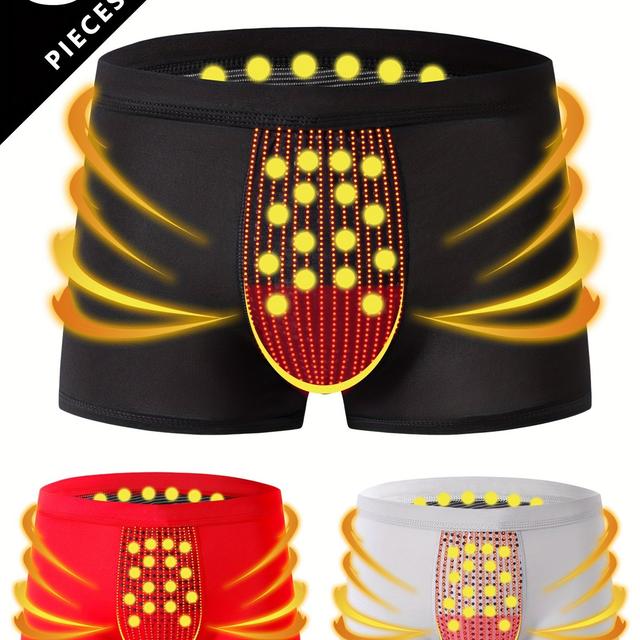 TEMU Juego de 3 piezas de calzoncillos planos para hombre, suaves y cómodos con esquinas redondeadas, pantalones cortos elásticos para hombre