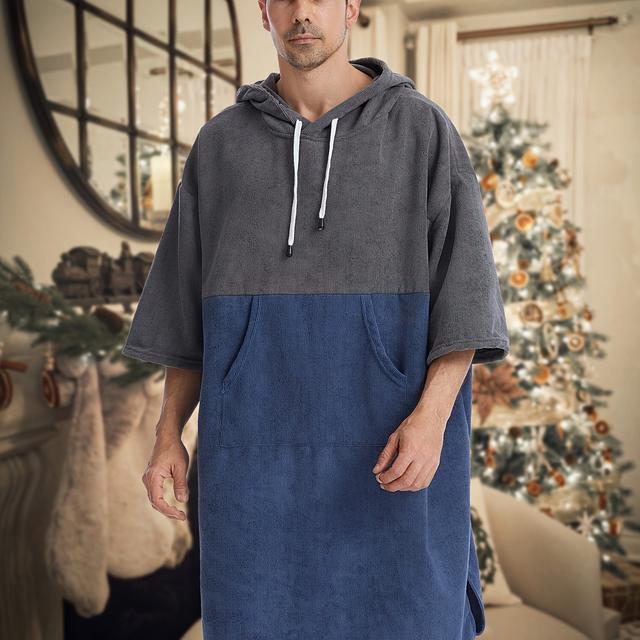 TEMU Quick-dry Surf Poncho Changing Robe - Hooded Absorbent Microfiber Swim Suit For Surfing, Swimming & Bathing, Loose Fit Bathing Suit (s/m/l/xl/xxl)