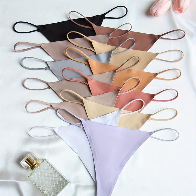 TEMU 12шт Однотонних Стрінгів На Тонких Ремінцях, Сексуальні Та Зручні Інтимні Трусики З Низькою Талією, Жіноча Білизна Та Нижня Білизна