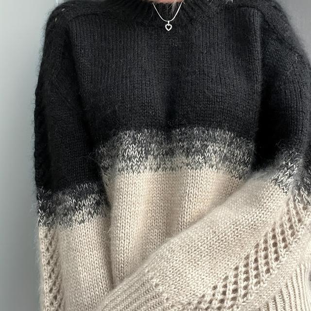 TEMU Women's Elegant Color-block Long Sleeve Sweater - Chic Round Neck Pullover With Ribbed Cuffs, Beige & Red Contrast, , Spring & Fall, Casual Wear|colorblock Top|ribbed Cuffs