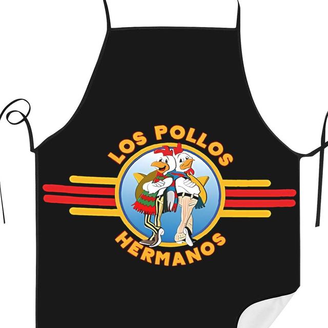 TEMU 1pc "los Pollos " Vintage-inspired Adult Apron - Cartoon Chicken Design, Sleeveless, 100% Polyester Bib For & Kitchen Wear, Adjustable Apron|sleeveless Apron| Kitchen Apron