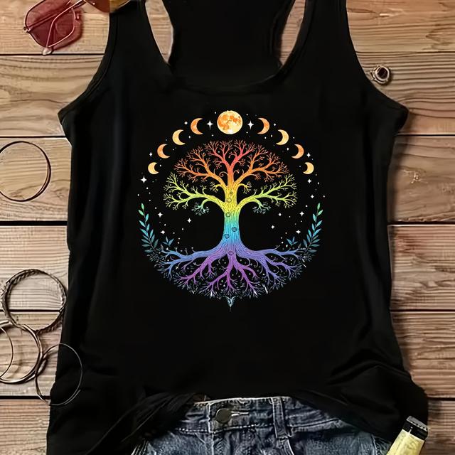 TEMU Women's Stretchy Loose Vest, Relaxed , New Summer Style, , Sleeveless Design, Suitable For Outdoor And Casual Attire