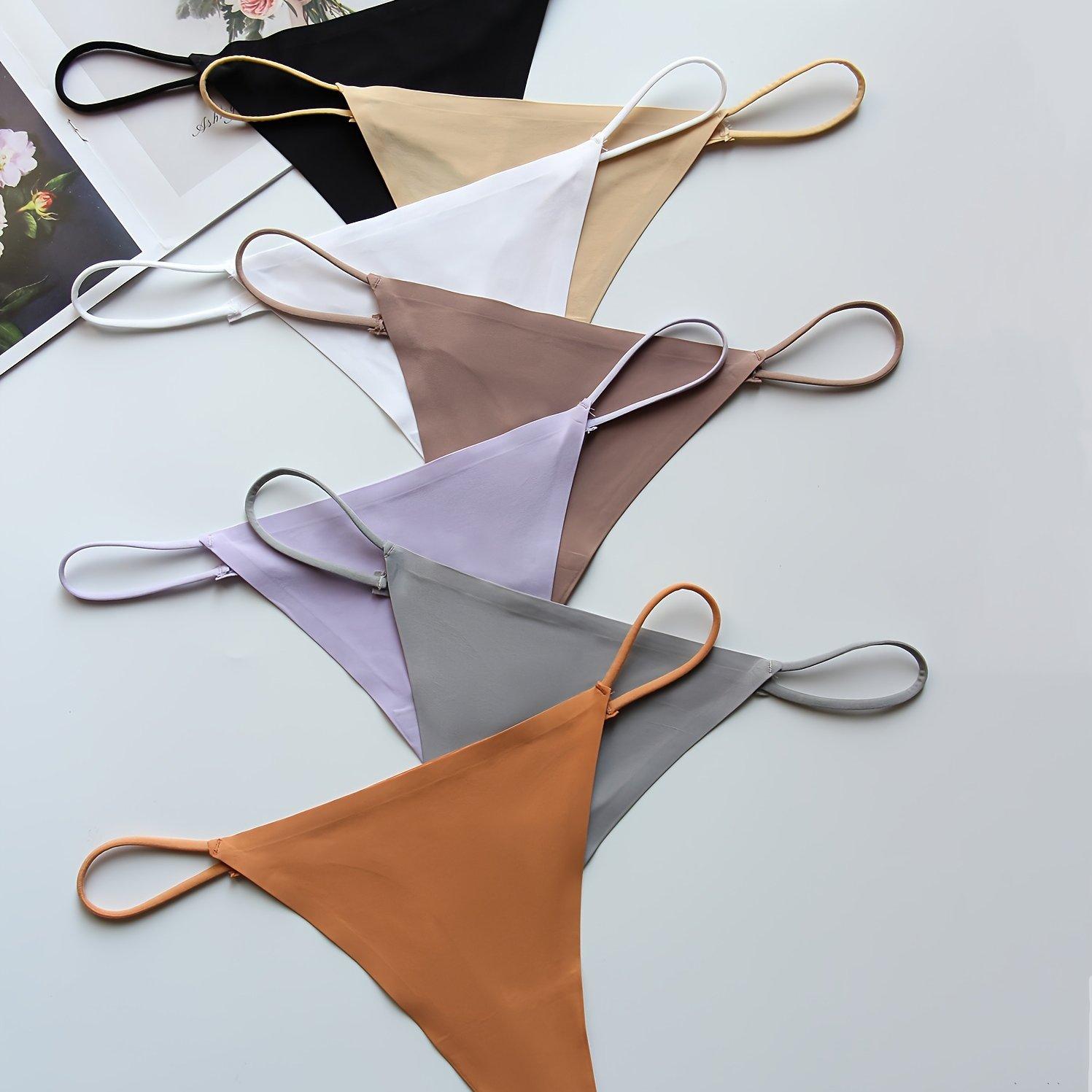 TEMU 7 Pairs Of Plain Colored Sexy Low-waisted Thong Belt Soft And Comfortable Lady's Underwear