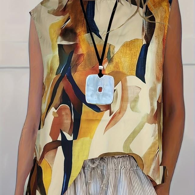 TEMU Blusas Femininas com Estampa Total, Camisolas e