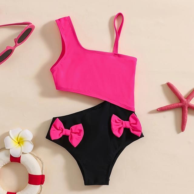 TEMU Newborn Infant Baby Girl One-shoulder Sling Bikini Watermelon Seed Print Baby Beach Seaside Swimsuit