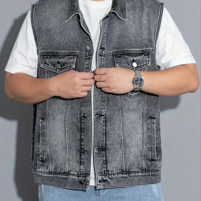 TEMU Darwin' Men's Spring/autumn -size Vest, Plus Size