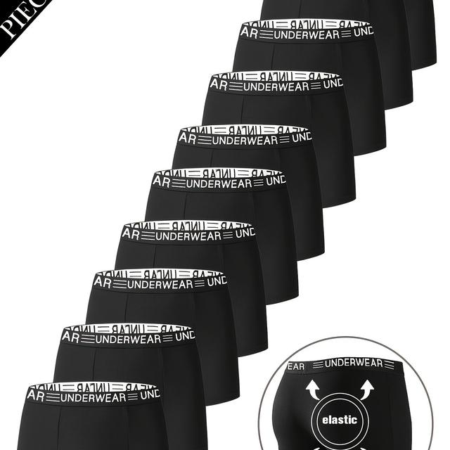 TEMU 10er-Pack Herren-Boxershorts - Atmungsaktiv, Dehnbar für Sport & Freizeit mit "Arsuxeo UNDerwear UNLTD" Taillenbunddruck, Maschinenwaschbar, Bequeme Passform für den