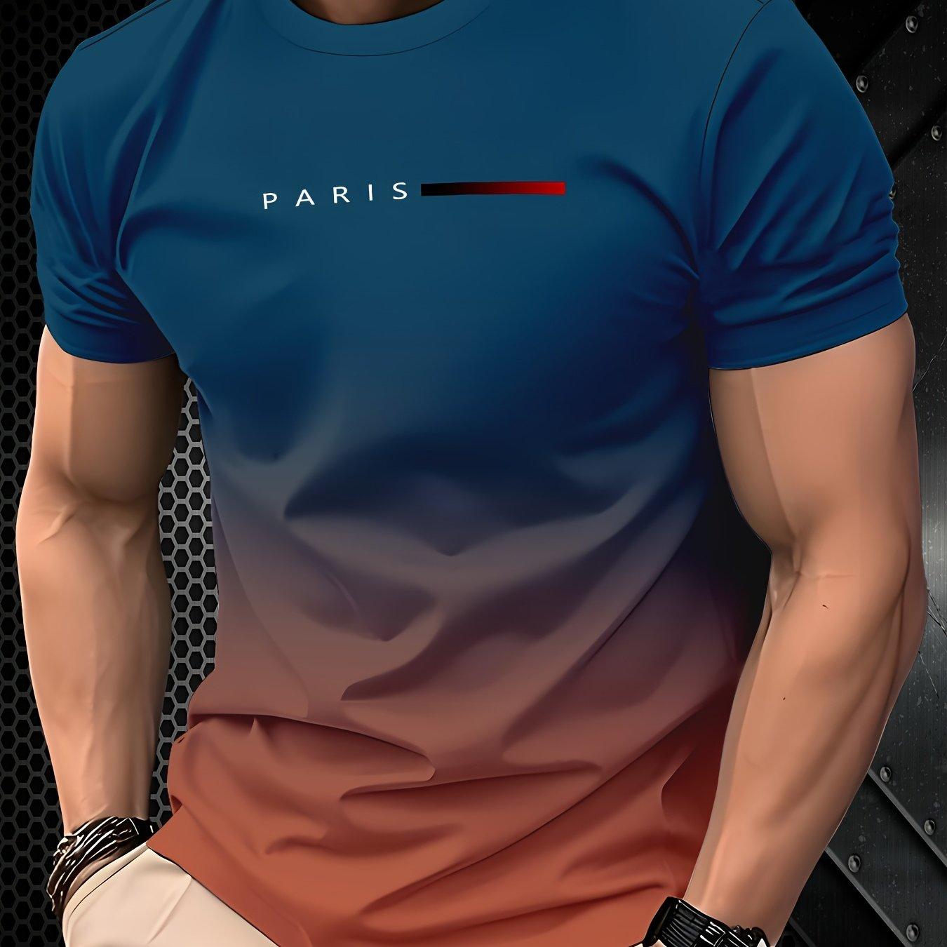 TEMU 【メンズ】ファッション カジュアル Tシャツ - ポリエステル100%、 半袖、洗濯機洗い可、オール快適、普段使い | Tシャツ | な質感の生地