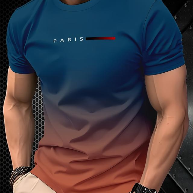 TEMU 【メンズ】ファッション カジュアル Tシャツ - ポリエステル100%、 半袖、洗濯機洗い可、オール快適、普段使い | Tシャツ | な質感の生地