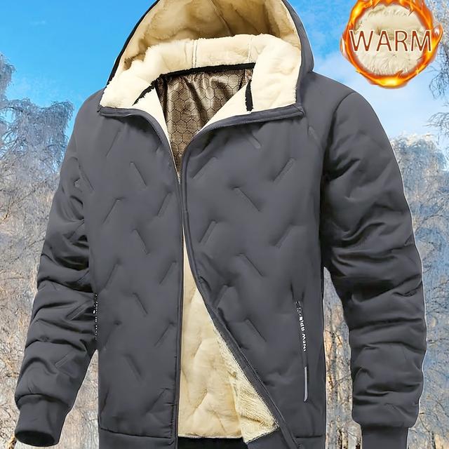 TEMU Men's Hooded Warm Winter Outdoor Jacket Coat Graphene Lining Winter Clothes