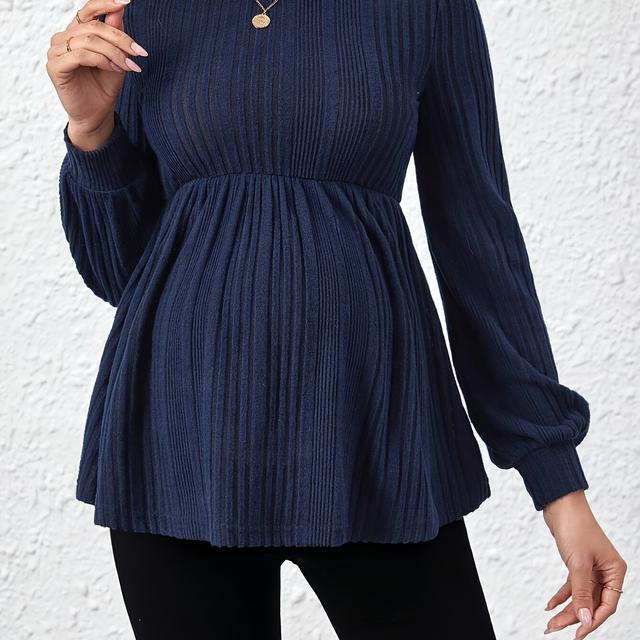 TEMU Camiseta de punto con para embarazadas - Manga larga, cuello redondo, elástica y transpirable, ideal para ropa de trabajo de /verano/otoño o uso casual, ropa de embarazadas.