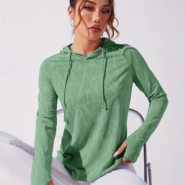 TEMU Casual All-match Long Sleeve Lightweight Round Neck Hooded Loose Inner Wear Top Women's Hoodie