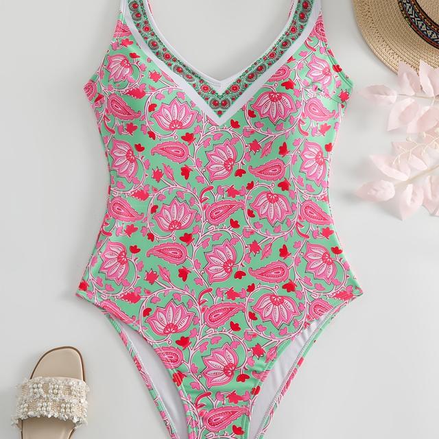 TEMU Fato de Banho de Uma Peça Estampado