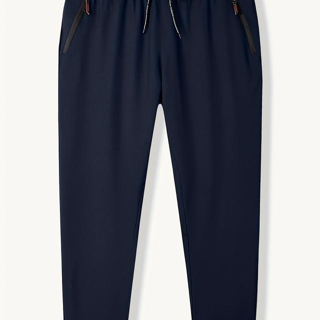 TEMU กางเกงจ๊อกกิ้งผ้าไอซ์ซิลคี้สำหรับผู้ชายที่ดูดความชื้นได้ - กางเกงกีฬาที่ระบายอากาศเร็วแห้งพร้อมเอวยืดหยุ่นด้วยเชือกและกระเป๋าซิป & สวมใส่สบายเนื่องจากเนื้อนุ่ม สำหรับยิม วิ่ง และกิจกรรมกลางแจ้ง