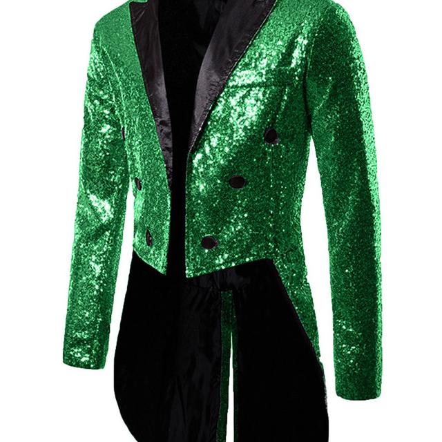 TEMU A 's Tuxedo Jacket With A Double-breasted Design And , Suitable For Banquets And Performances In Nightclubs During Spring, Summer, And Autumn