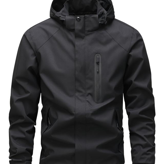 TEMU Veste à capuche fine pour hommes 2025 avec visière, mode printemps/automne sport extérieur imperméable coupe-vent