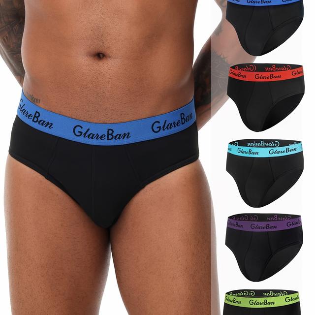 TEMU 5pcs Brand Sexy Men's Underwear Briefs Polyester Fashion Style Breathable Men's Panties Underpants Slips Jockstrap Brazilian Soft