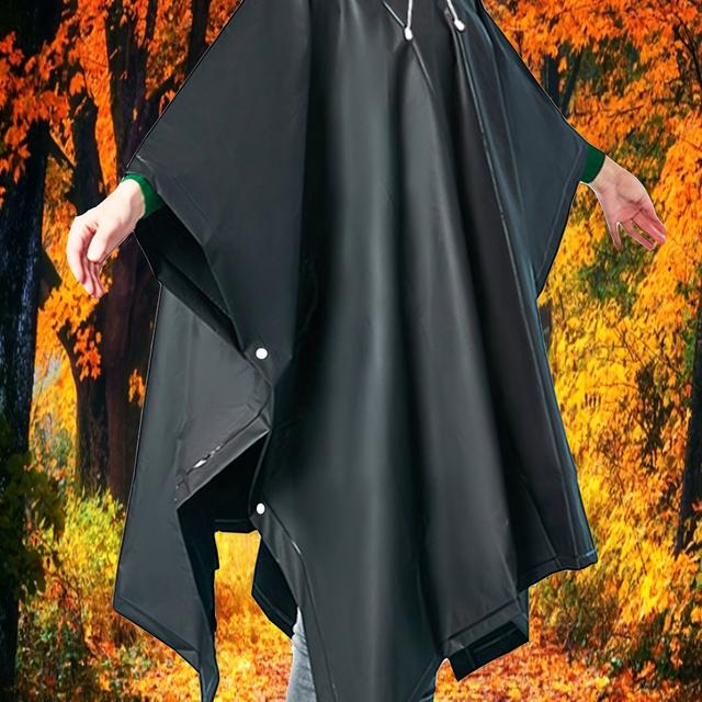 TEMU 1 schwarzer Regen Hochwertiger Outdoor-Wanderregenmantel, Multifunktionaler EVA-Regenmantel für Männer und Frauen, Transparenter Rucksack-Regenmantel, Hochwertiges Camping-Wandermantel