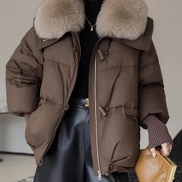 TEMU Abrigo Acolchado de Mujer Elegante, Invierno 2025, , y Acolchado