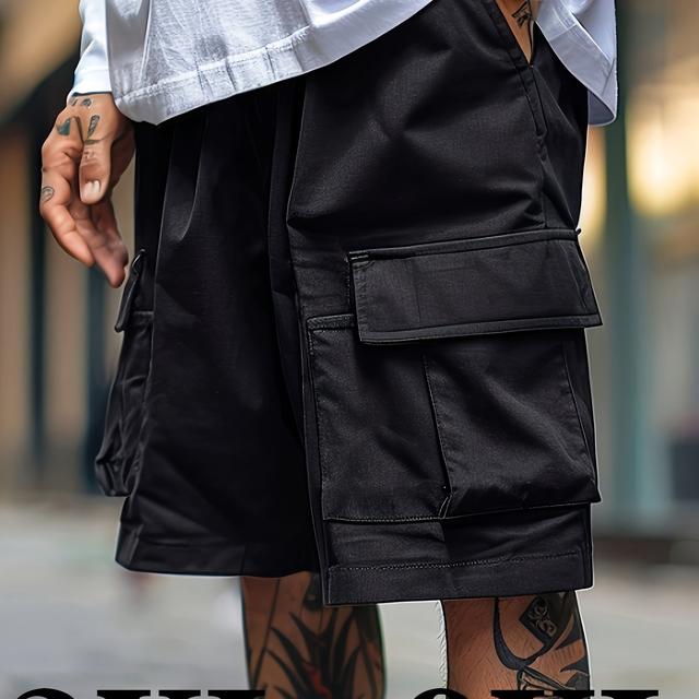 TEMU Men's Big & Tall Cargo Shorts - Multiple Colors Available - Suitable For Outdoor, Construction, Hiking, And Casual Wear | Machine Washable Regular Fit Cargo Pants, Plus Size