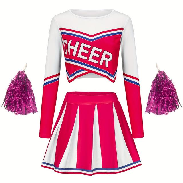 TEMU Neues Damen-Langarm-Sexy Slim-Fit Cheerleading-Uniform für Spielvorführungen