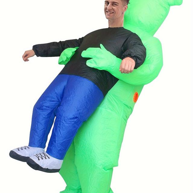 TEMU A Cosplay Inflatable Alien Costume For Festive Parties Featuring An Alien Hugging