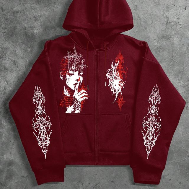 TEMU Sudadera con Cremallera Y2K Original con Diseño de Personaje de Cómic, Perfecta para Ocasiones Casuales con un de Moda. Nuevo Artículo de Moda para