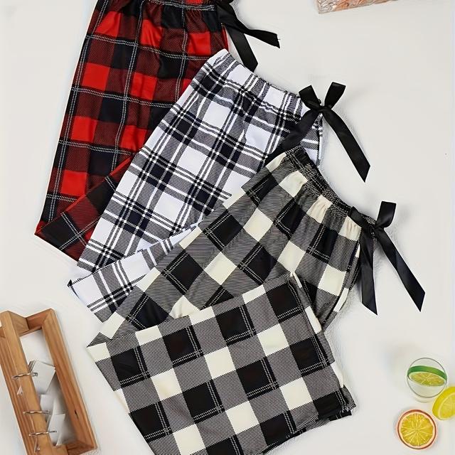 TEMU Three-piece Set Of Teen Sleep Pants With Pattern, Casual Loungewear Pants For ., For Teenager