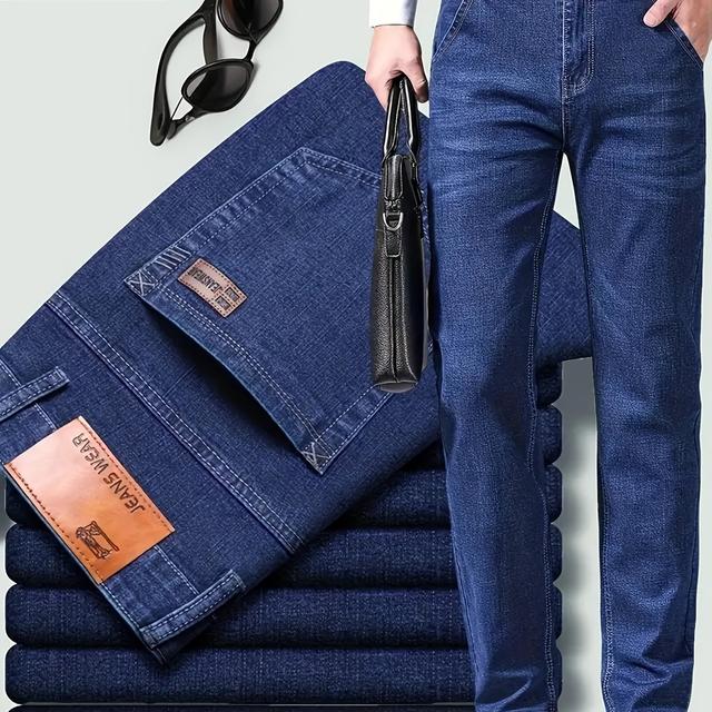 TEMU Plus-size Men' Business Stretch Jeans #td8853, Plus Size