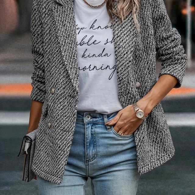 TEMU Modische Damenjacke, Stilvolle Slim-Fit Casual Jacke mit offener Front