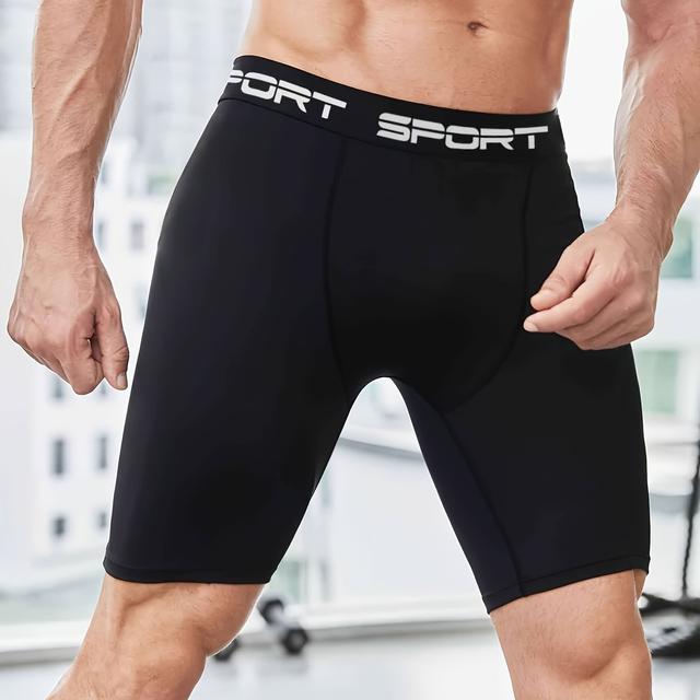 TEMU Sport Bodybuilding Shorts For Men - Compression Gym Shorts 2025ultra-stretch & Muscle Fit | Quick-dry Workout Running Shorts(black Athletic Shorts Waistband)