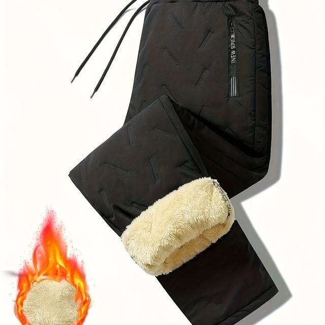 TEMU New Lamb's Pants For Men, Casual Fleece-lined Thickened Sweatpants