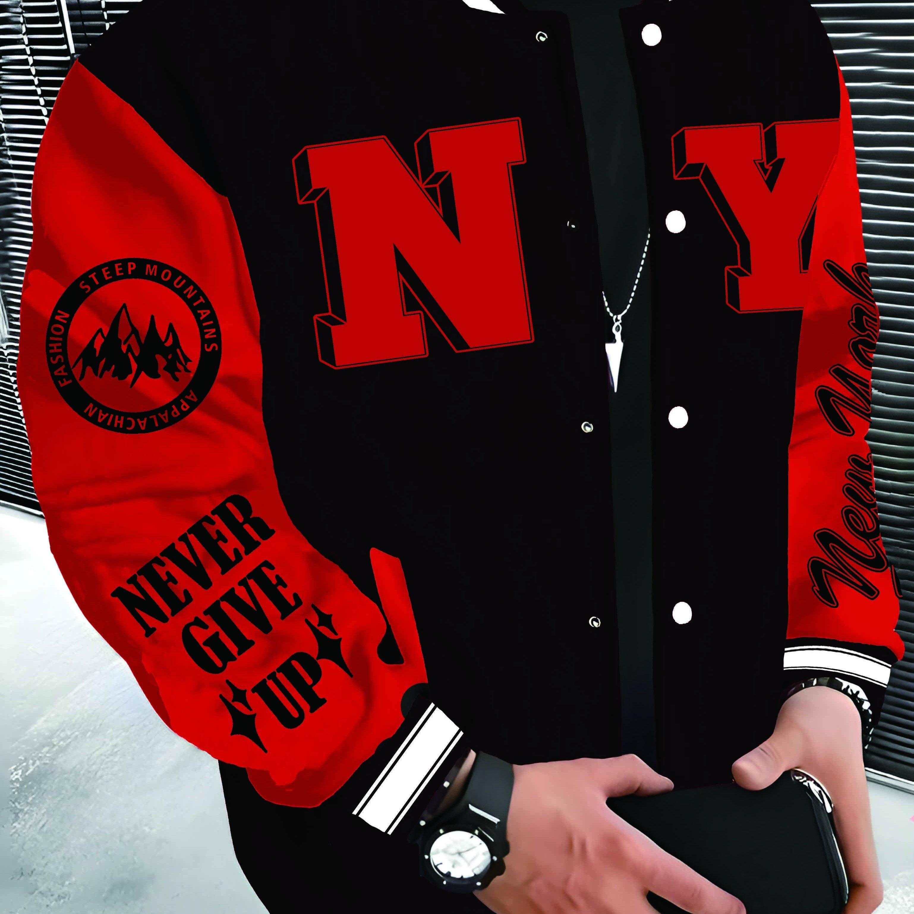 TEMU Brand I Name English Name Series Baseball Uniform Men's Baseball Uniform Lightweight Warm Men's Jacket Fleece Men's Jacket Cute Top Hip-hop Rock Clothes