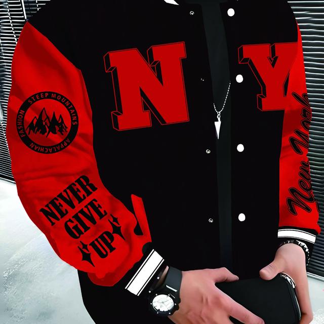 TEMU Brand I Name English Name Series Baseball Uniform Men's Baseball Uniform Lightweight Warm Men's Jacket Fleece Men's Jacket Cute Top Hip-hop Rock Clothes