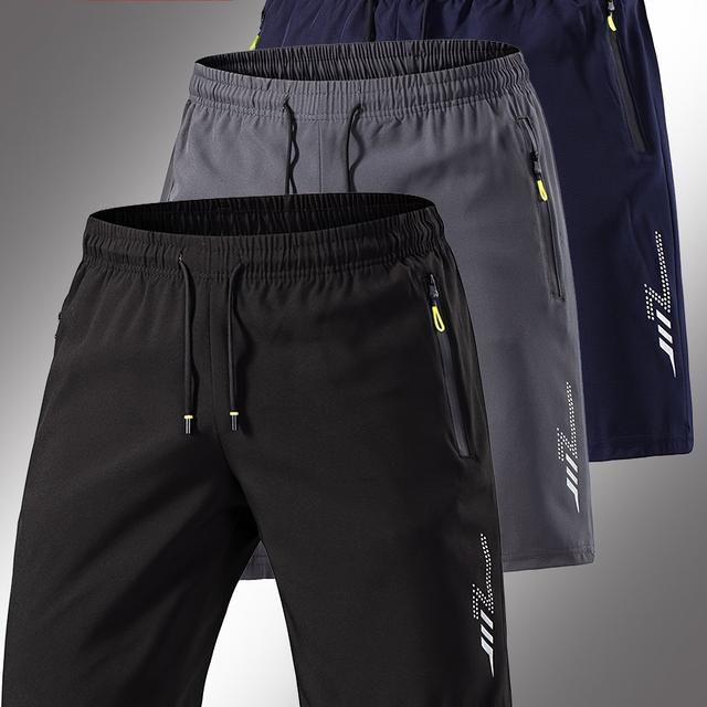 TEMU طقم ثلاث قطع. للياقة البدنية، التدريب، الرياضة، الجري، الركض، جيوب بسحاب مريحة وقابلة للتنفس، شورت رياضي بخمس نقاط سريع الجفاف