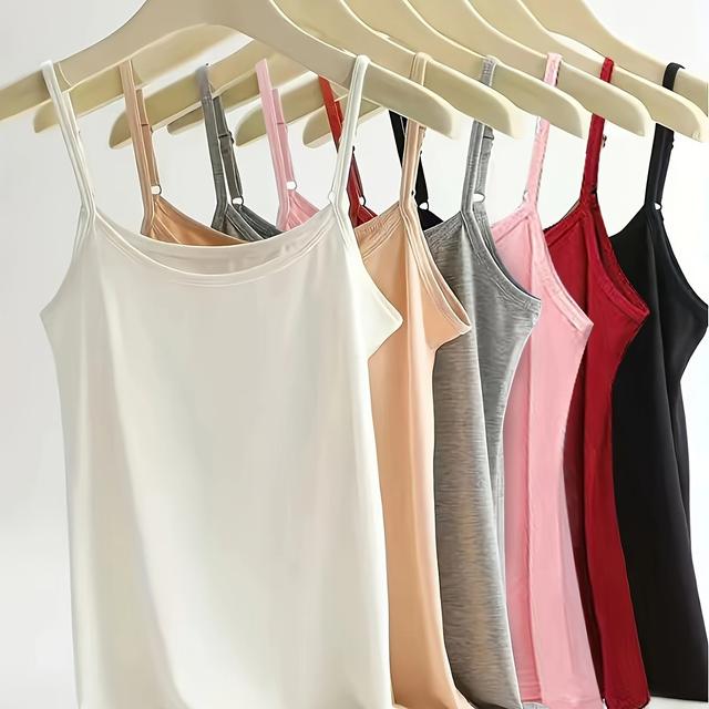 TEMU Set Of 6 Casual, Comfortable, Breathable Women's Tank Tops