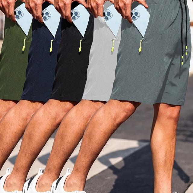 TEMU Men's Five-piece Shorts Set, Men's Fashion Sports Casual Pants