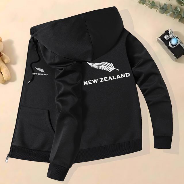 TEMU New Zealand Print Elements Men's Trendy Autumn And Winter Hooded Jacket, Men's High-end Casual Youth Jacket With Collar, And Versatile, Top Jacket Hooded Jacket