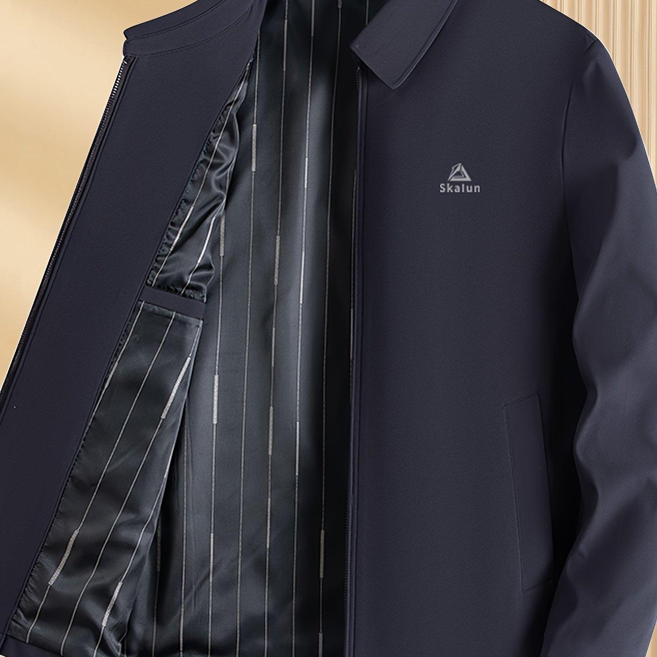 TEMU Leichte, einfarbige Jacke mit Kragen für mittelalte und ältere Männer, geeignet für Frühling und Sommer.