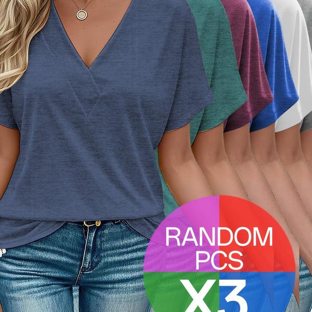 TEMU 3pcs Women's New Casual Sports T-shirt Set