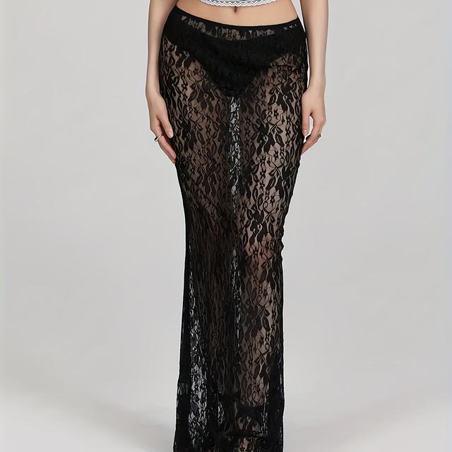 TEMU Long Lace Chiffon Skirt