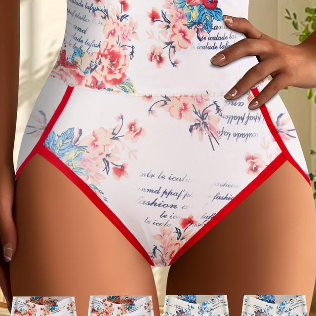 TEMU 4pcs Modal Simple Skin-friendly Women' Panties, Design, Printed, Women's Underwear & Lingerie