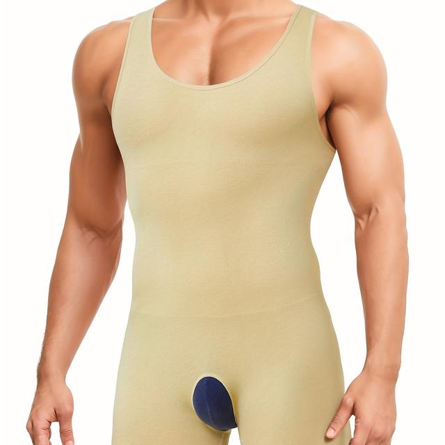 TEMU Junlan Herren Ärmellose Vollkörperformende Unterwäsche Passform Kompressionsbody
